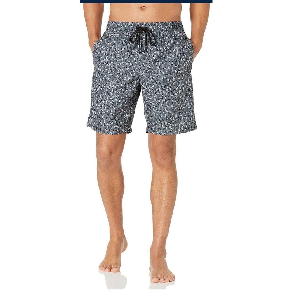 🔥Amazon Essentials Men's 9" Quick-Dry Swim Trunk Grey Paint Large NWT🔥